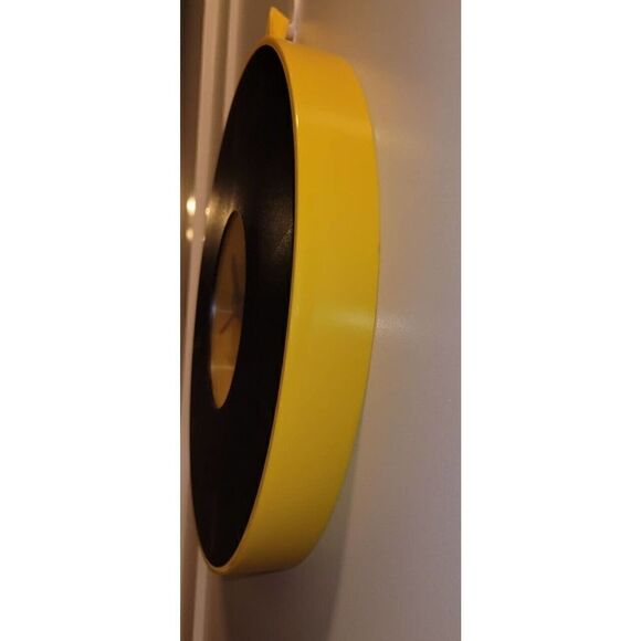 1990s Pladdra Yellow and Black Plastic Wall Clock Chenyi Ke for IKEA Y2K Retro - Picture 2 of 10